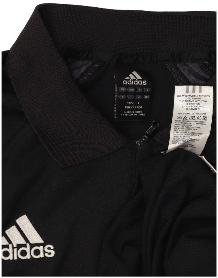 Ανδρικό πουκάμισο ADIDAS Climalite Polo μεγάλο μαύρο πολυεστέρα