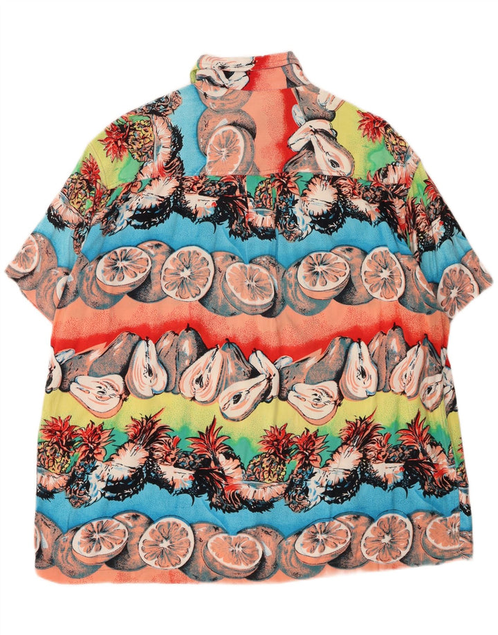 BERTO LUCCI Mens Abstract Pattern Shirt 2XL Multicoloured Hawaiian Vintage Berto Lucci and Second-Hand Berto Lucci from Messina Hembry 