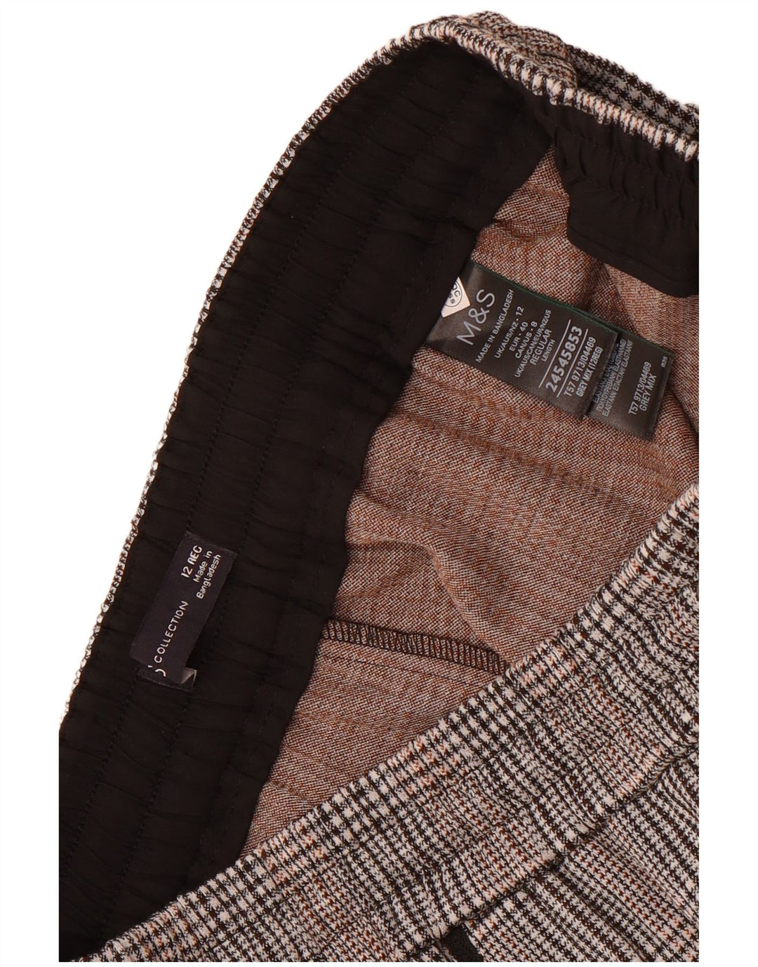 Γυναικεία γραφικά casual παντελόνια Marks & Spencer UK 12 Medium W30 L29 Grey