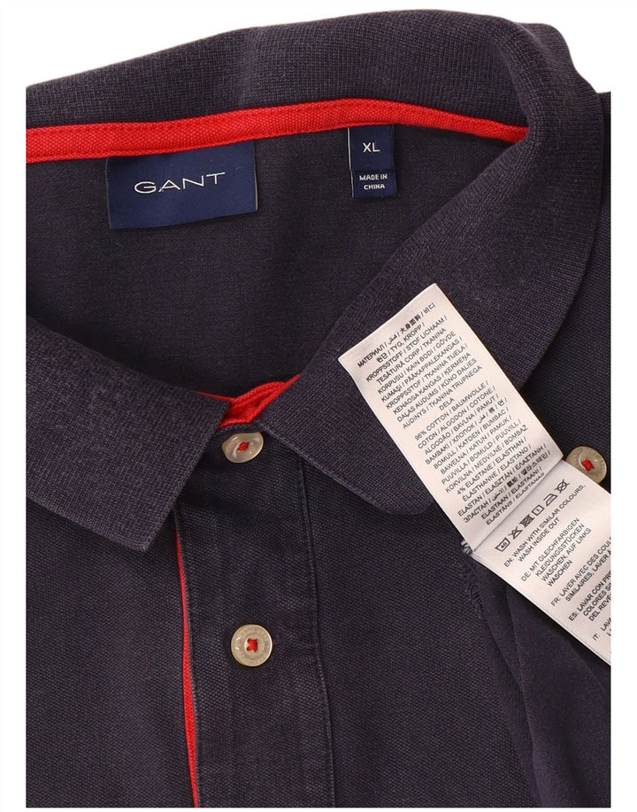 Ανδρικό μπλουζάκι πόλο Gant XL Navy Blue βαμβακερό