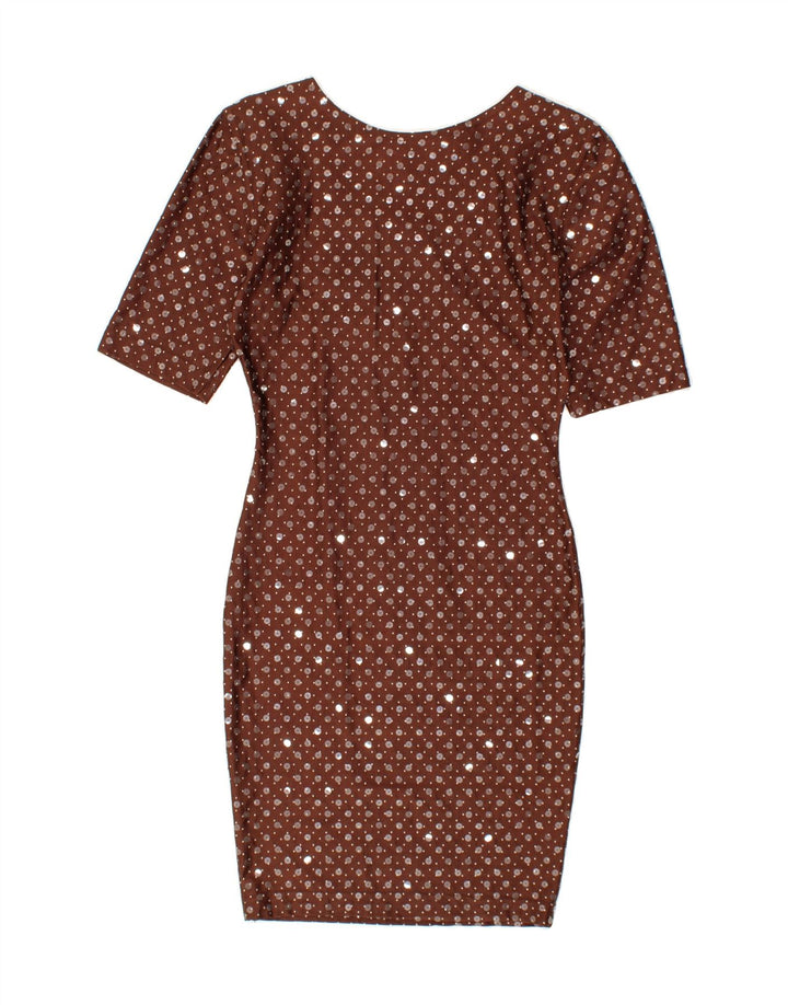 VINTAGE Womens Bodycon Dress IT 42 Medium Brown Polyamide Vintage Vintage and Second-Hand Vintage from Messina Hembry 