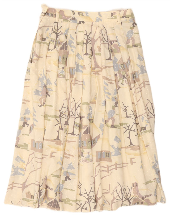 Catherine Hapfer Γυναικεία γραφική πλισέ φούστα EU 40 Medium W27 Beige