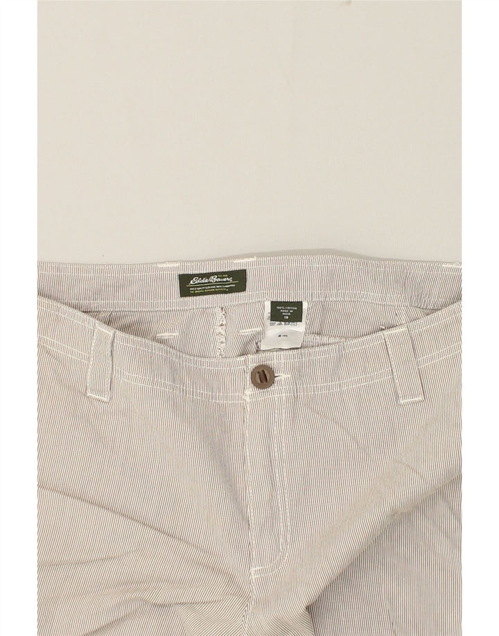 EDDIE BAUER Womens Cargo Shorts US 18 2XL W40 Grey Pinstripe Cotton | Vintage Eddie Bauer | Thrift | Second-Hand Eddie Bauer | Used Clothing | Messina Hembry 