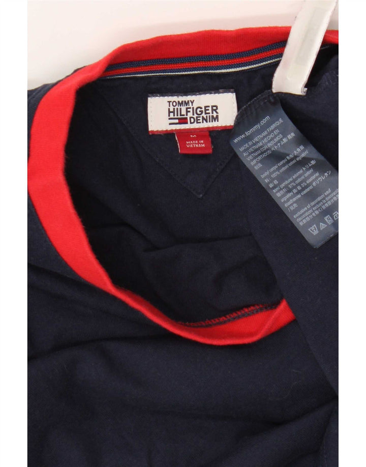 Γυναικείο μπλουζάκι Tommy Hilfiger μακρυμάνικο UK 12 Medium Navy Blue Colourblock