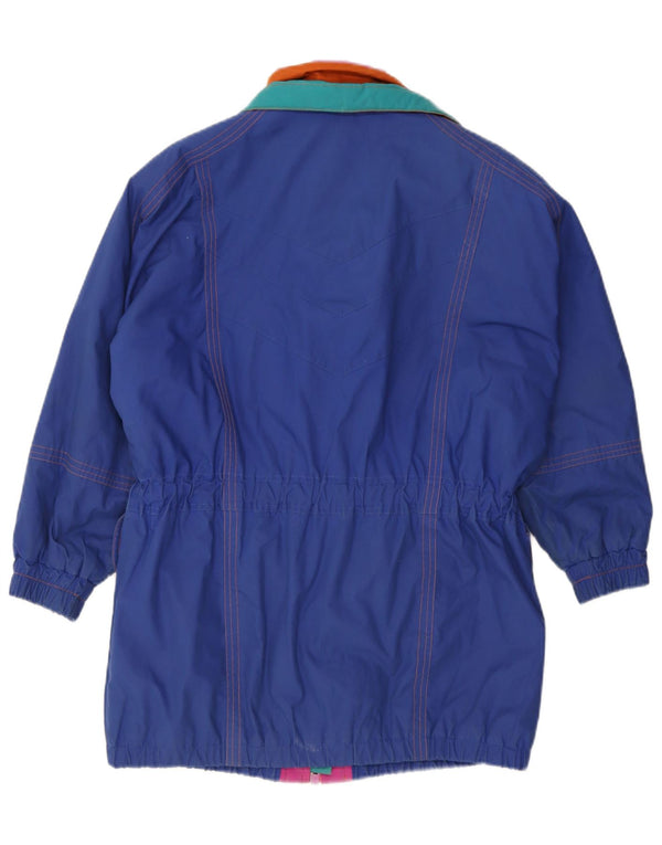 London Fog Γυναικείο παλτό υπερμεγέθη ανεμοφράκτη UK 10 Small Blue Colourblock