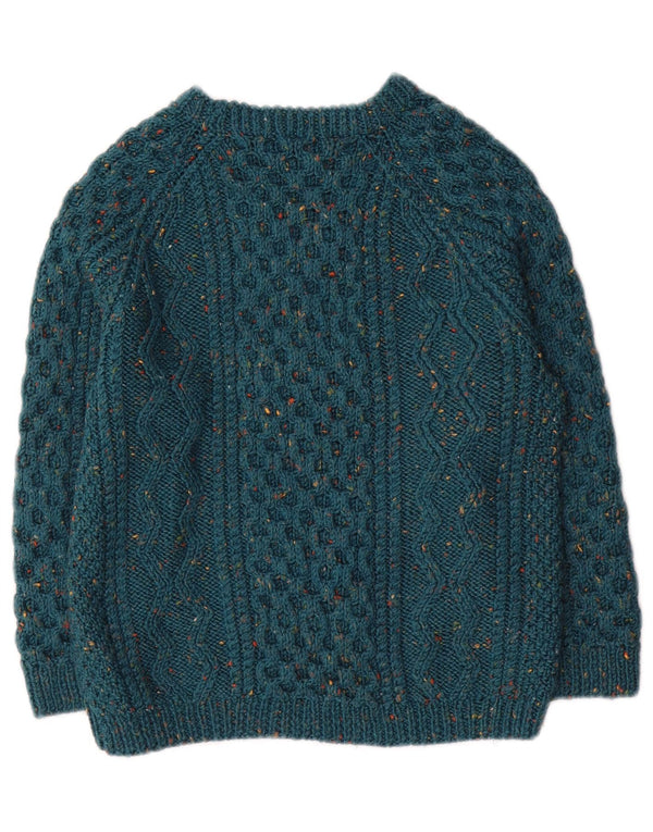 Vintage Boys Crew Neck Jumper πουλόβερ 11-12 Years Green Flecked