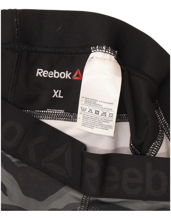 Γυναικεία Reebok γραφικά κολάν Capri UK 18 XL Grey Camouflage Polyester