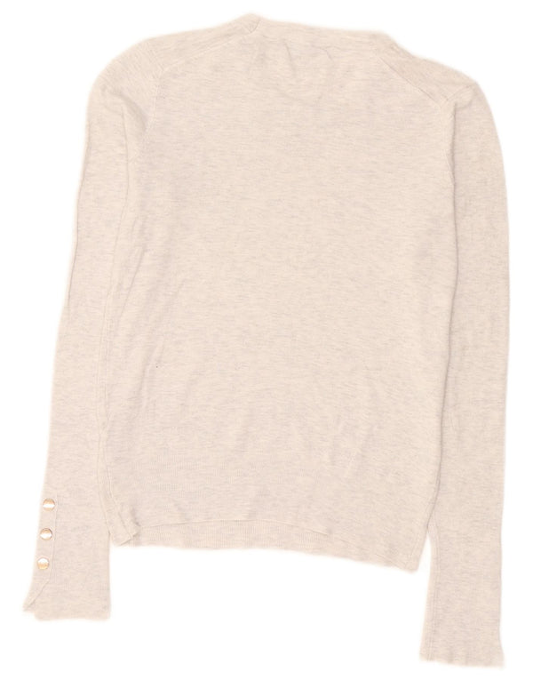 Zara Γυναικείο πουλόβερ με λαιμόκοψη UK 12 Medium Grey Flecked