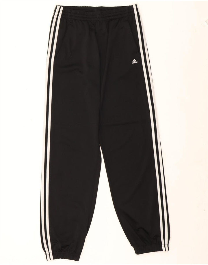 Adidas Boys Tracksuit Trousers Joggers 15-16 Years Black Polyester