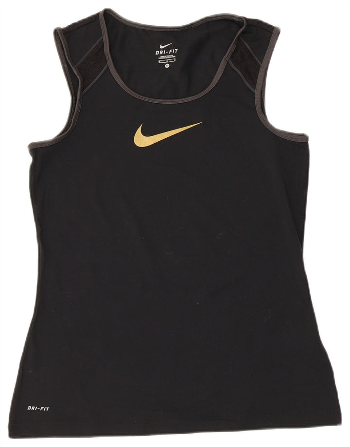 Γυναικείο γιλέκο γραφικών Nike Dri Fit Top UK 12 Medium Black Nylon