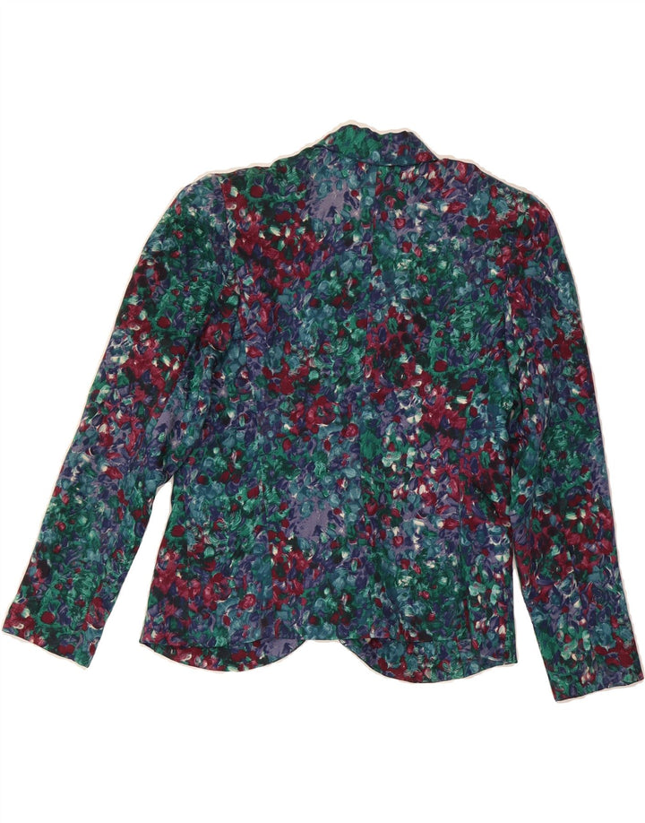 VINTAGE Womens Crop Cardigan Top UK 12 Medium Multicoloured Floral Vintage Vintage and Second-Hand Vintage from Messina Hembry 