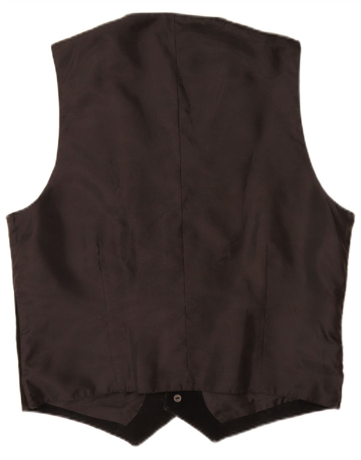 Vintage Ανδρικό Suede Γιλέκο UK 40 Medium μαύρο δέρμα