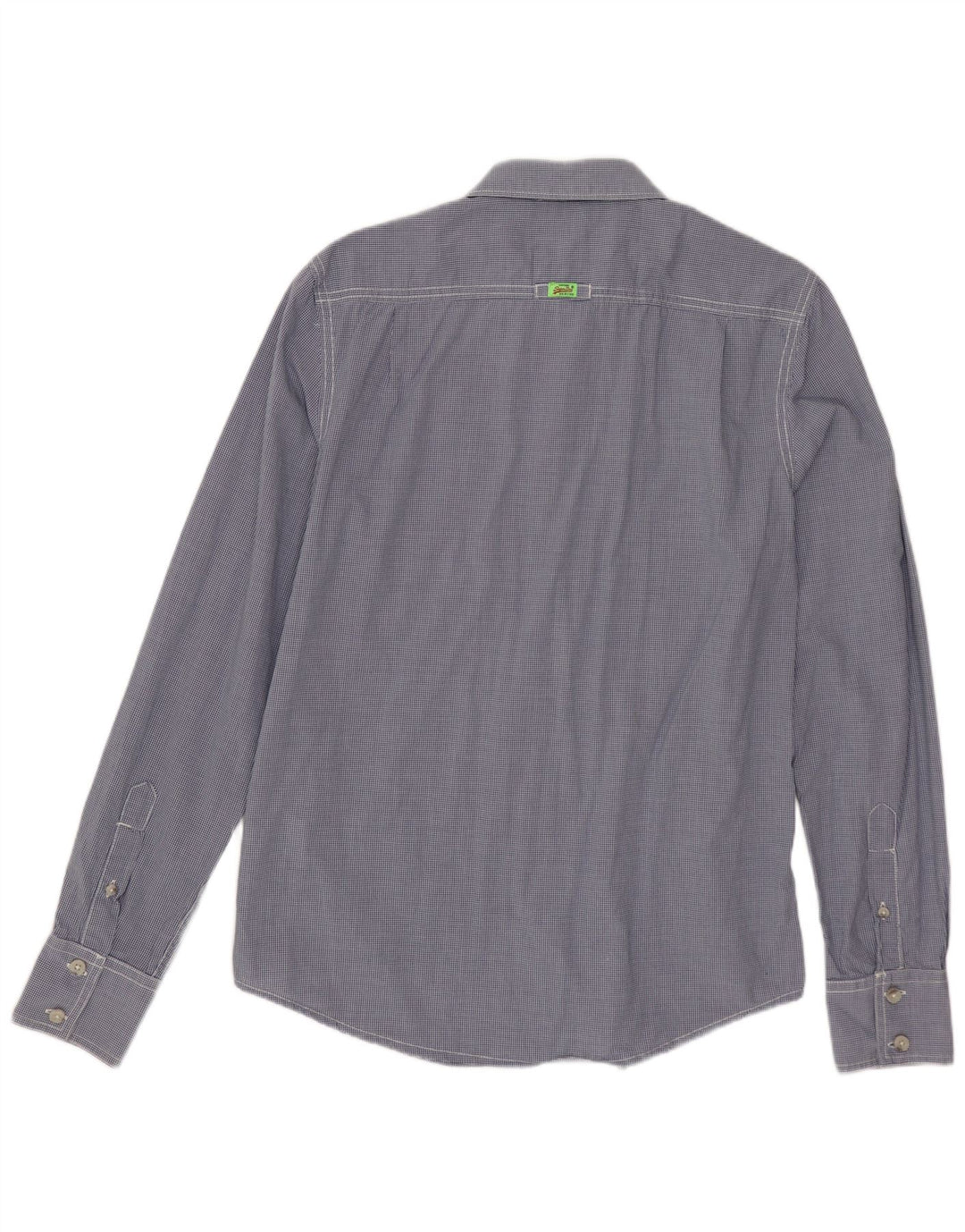 Ανδρικό πουκάμισο SUPERDRY Βαμβακερό μεσαίο μπλε ναυτικό Gingham