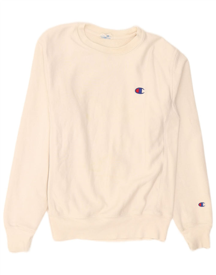 Ανδρική μπλούζα Champion Reverse Weave Jumper Μικρό λευκό βαμβακερό