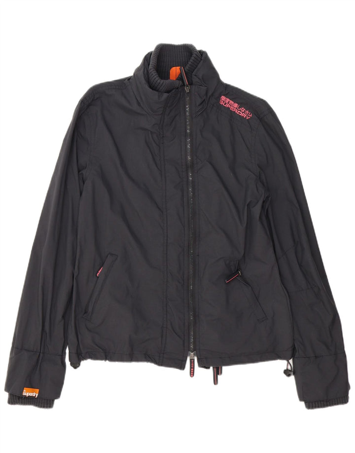 Γυναικείο γραφικό μπουφάν βροχής SUPERDRY UK 16 Large Grey Polyester