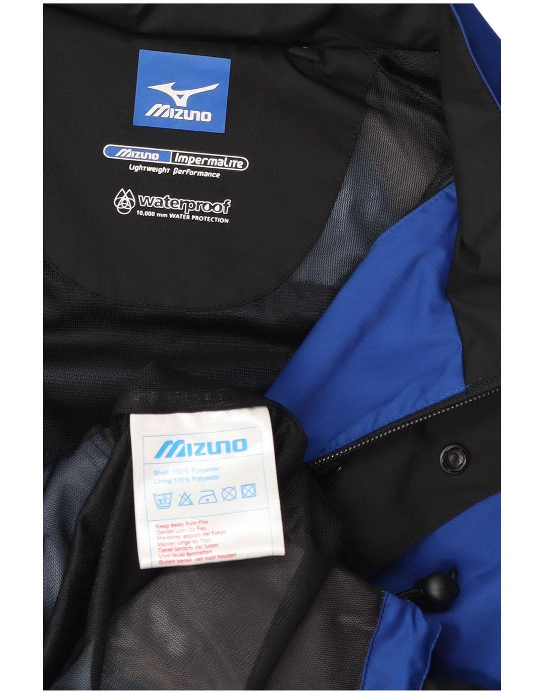 Mizuno Mens Racer Jacket UK 40 Large Blue Colourblock Polyester