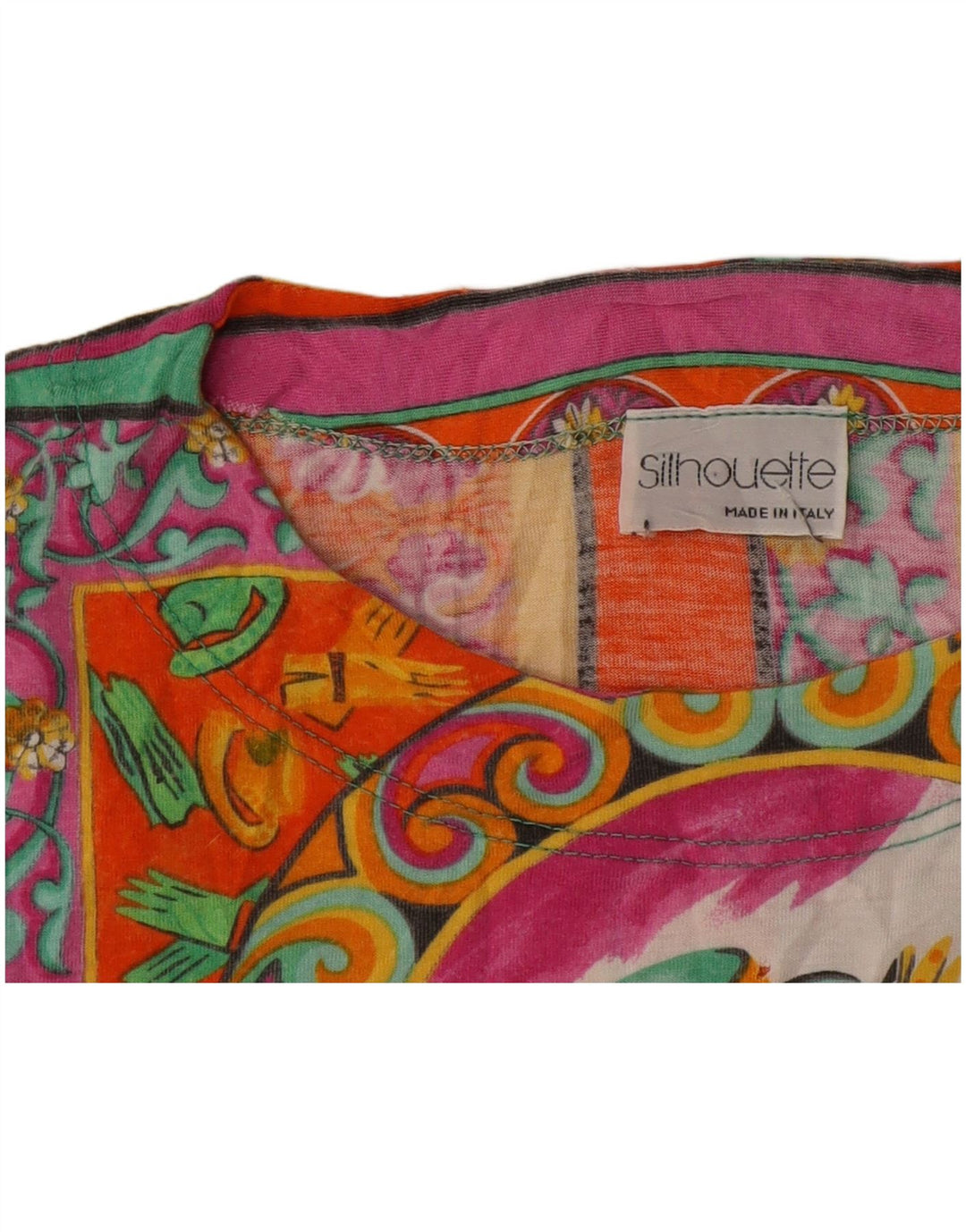 Γυναικείο γραφικό μπλουζάκι Silhouette Top UK 16 Μεγάλο πολύχρωμο συνονθύλευμα