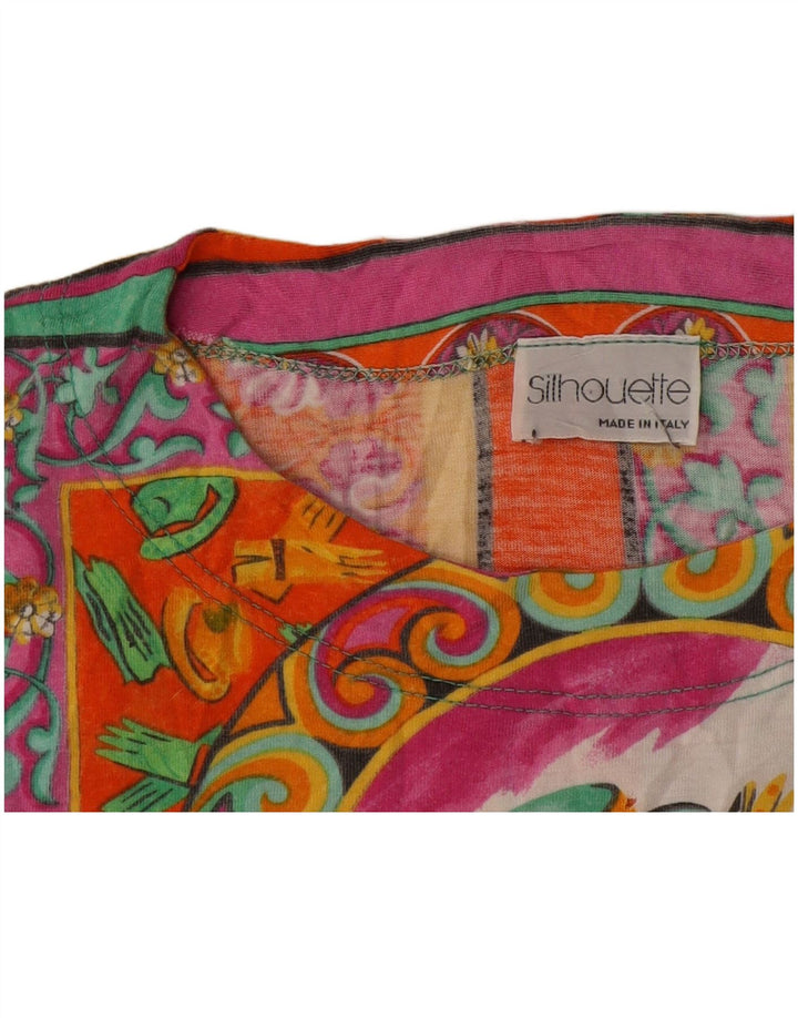 Γυναικείο γραφικό μπλουζάκι Silhouette Top UK 16 Μεγάλο πολύχρωμο συνονθύλευμα