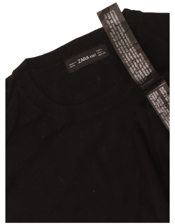 Zara Γυναικείο Γιλέκο Tank Top UK 14 Large Black Viscose