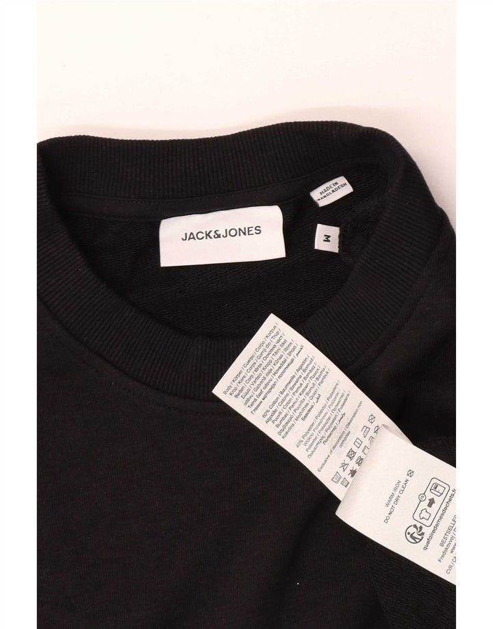 Ανδρικό γραφικό φούτερ Jack & Jones, μεσαίο μαύρο βαμβακερό