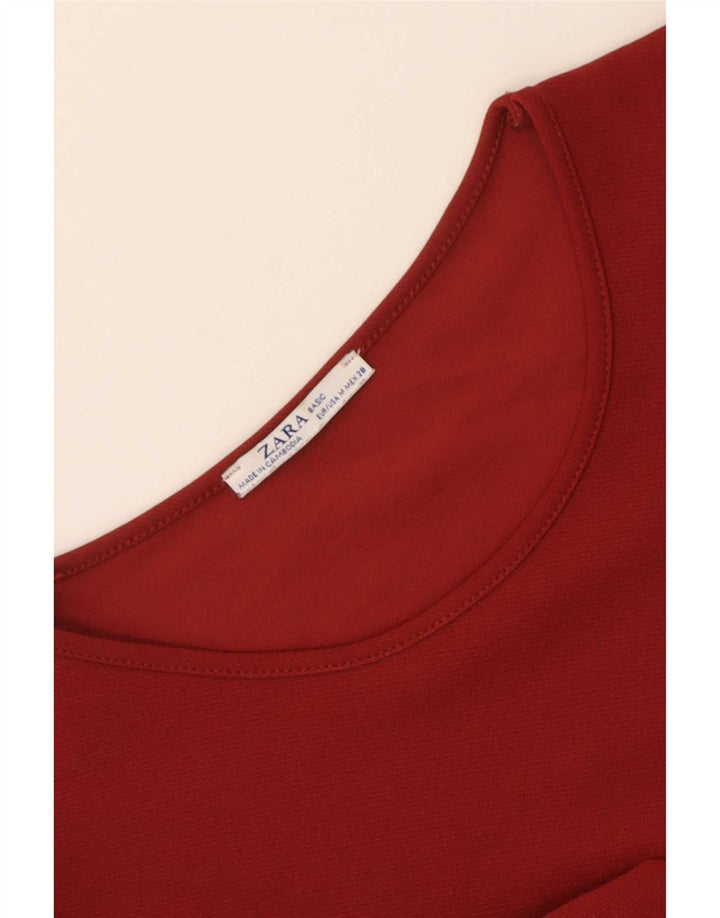 Zara Γυναικείο φόρεμα 3/4 Sleeve Shift UK 14 Medium Red