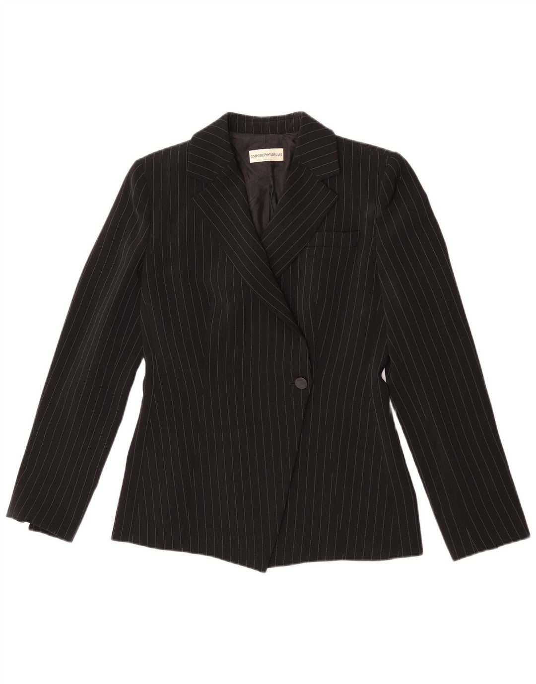 Emporio Armani Γυναικείο σακάκι 1 κουμπιού σακάκι UK 8 Small Black Pinstripe