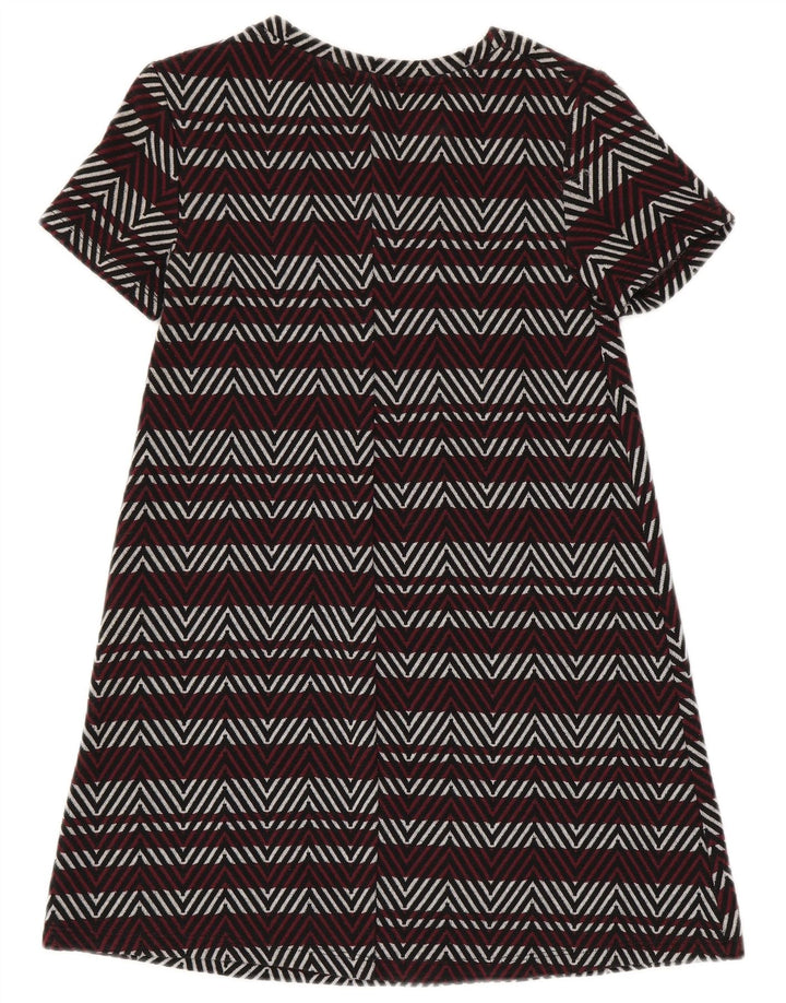 Zara Γυναικείο φόρεμα Trafaluc Basic UK 8 Small Burgundy Chevron Polyester