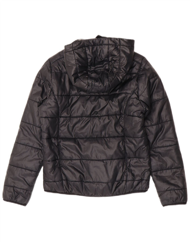 Adidas Girls Hooded Hooded Jacket 11-12 Years Black Polyester