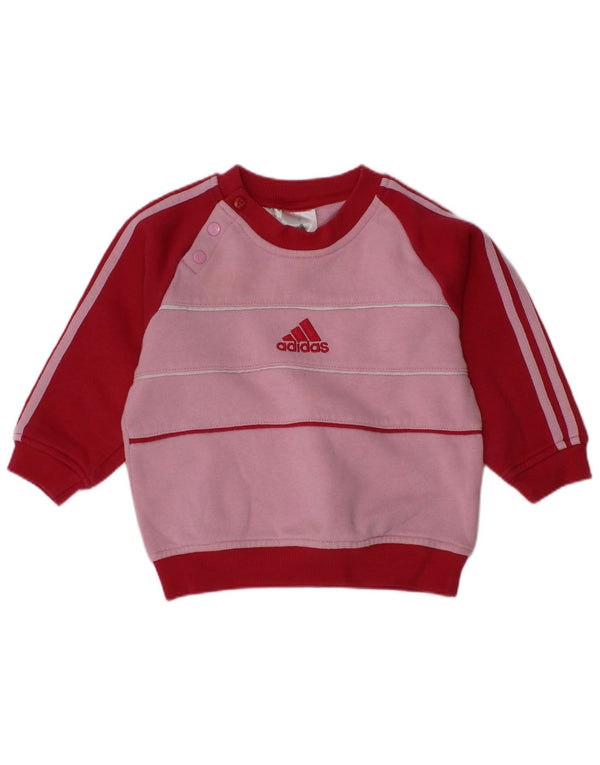 Γραφικό φούτερ Adidas Baby Girls Jumper 9-12 μηνών Pink Colourblock