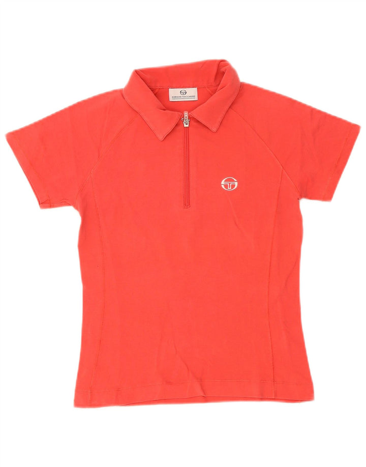 Sergio Tacchini γυναικείο μπλουζάκι πόλο UK 12 μεσαίο κόκκινο βαμβακερό