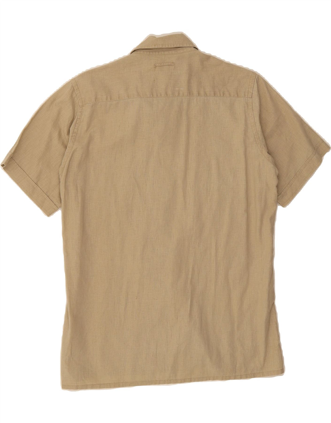 SERGIO TACCHINI Mens Short Sleeve Shirt Medium Beige Vintage Sergio Tacchini and Second-Hand Sergio Tacchini from Messina Hembry 