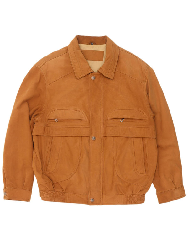 WESTBURY Ανδρικό Suede Bomber Jacket IT 54 2XL Beige Leather