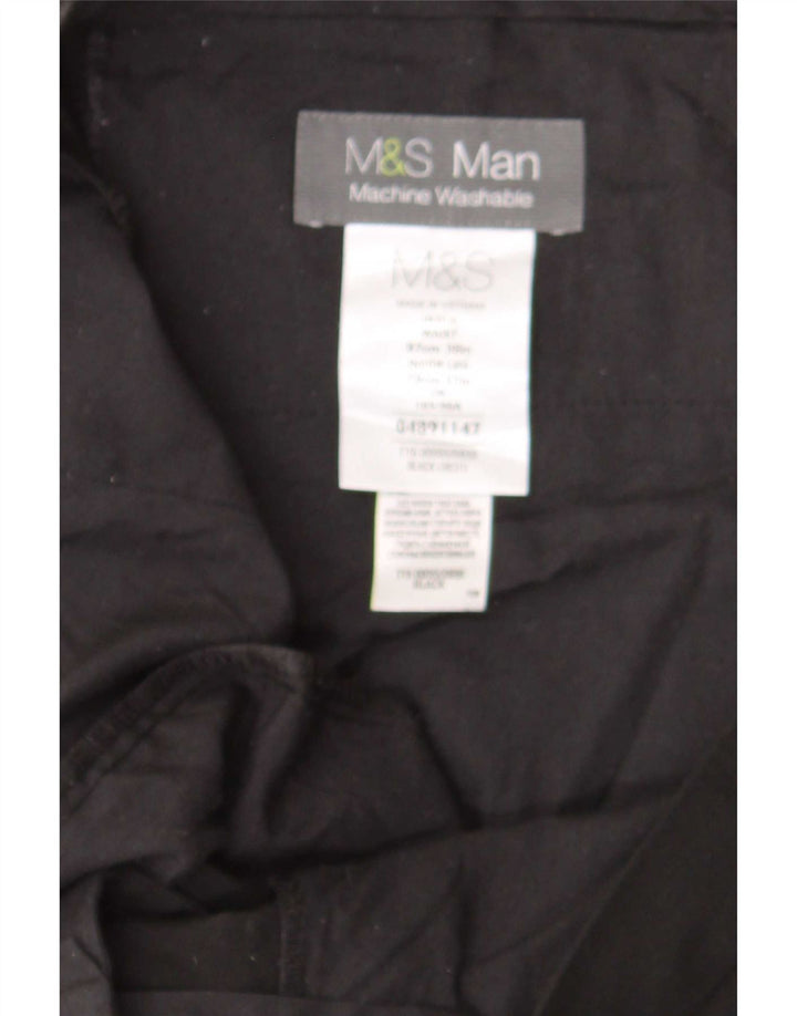 Marks & Spencer Ανδρικό ίσιο παντελόνι W39 L31 Μαύρο πολυεστέρα