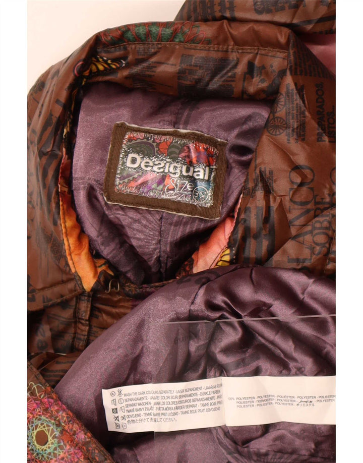 Desigual Γυναικεία γραφική καμπαρντίνα EU 38 Μεσαίο καφέ Floral Πολυεστέρας