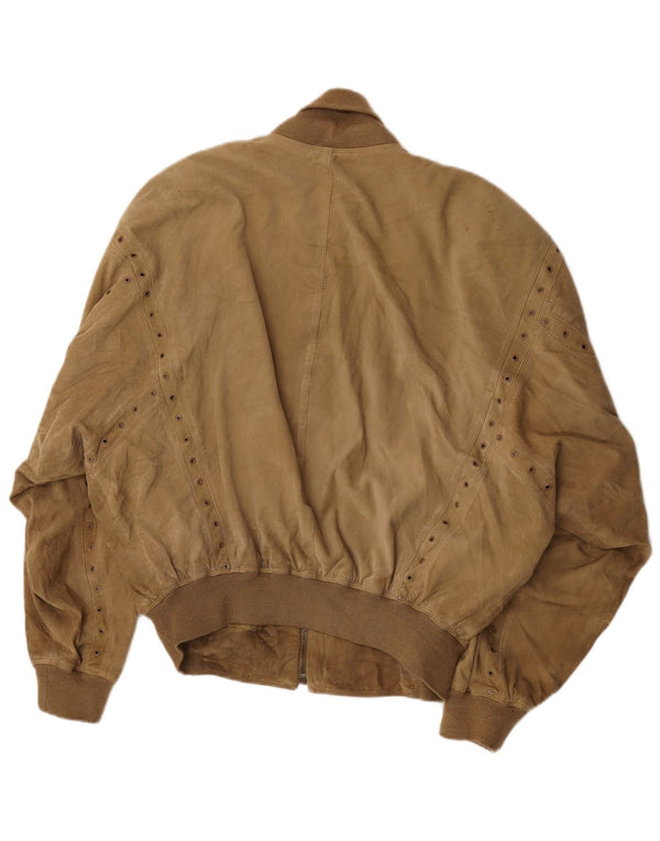 Gianni Versace Γυναικείο Σουέντ Bomber Jacket UK 38 Medium Beige