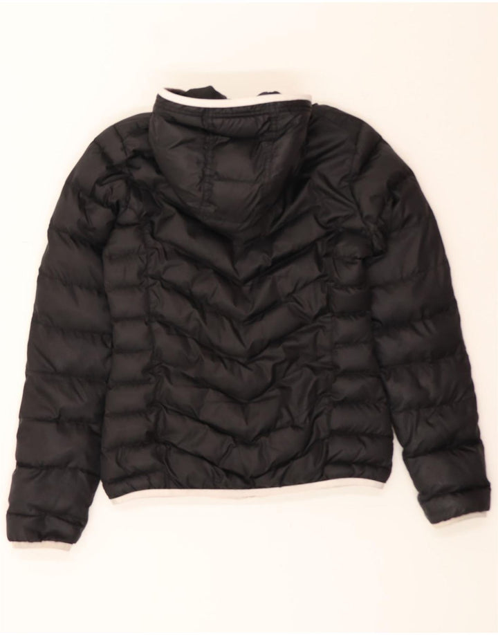 ADIDAS Womens Hooded Padded Jacket UK 8 Small Black Polyester Vintage Adidas and Second-Hand Adidas from Messina Hembry 