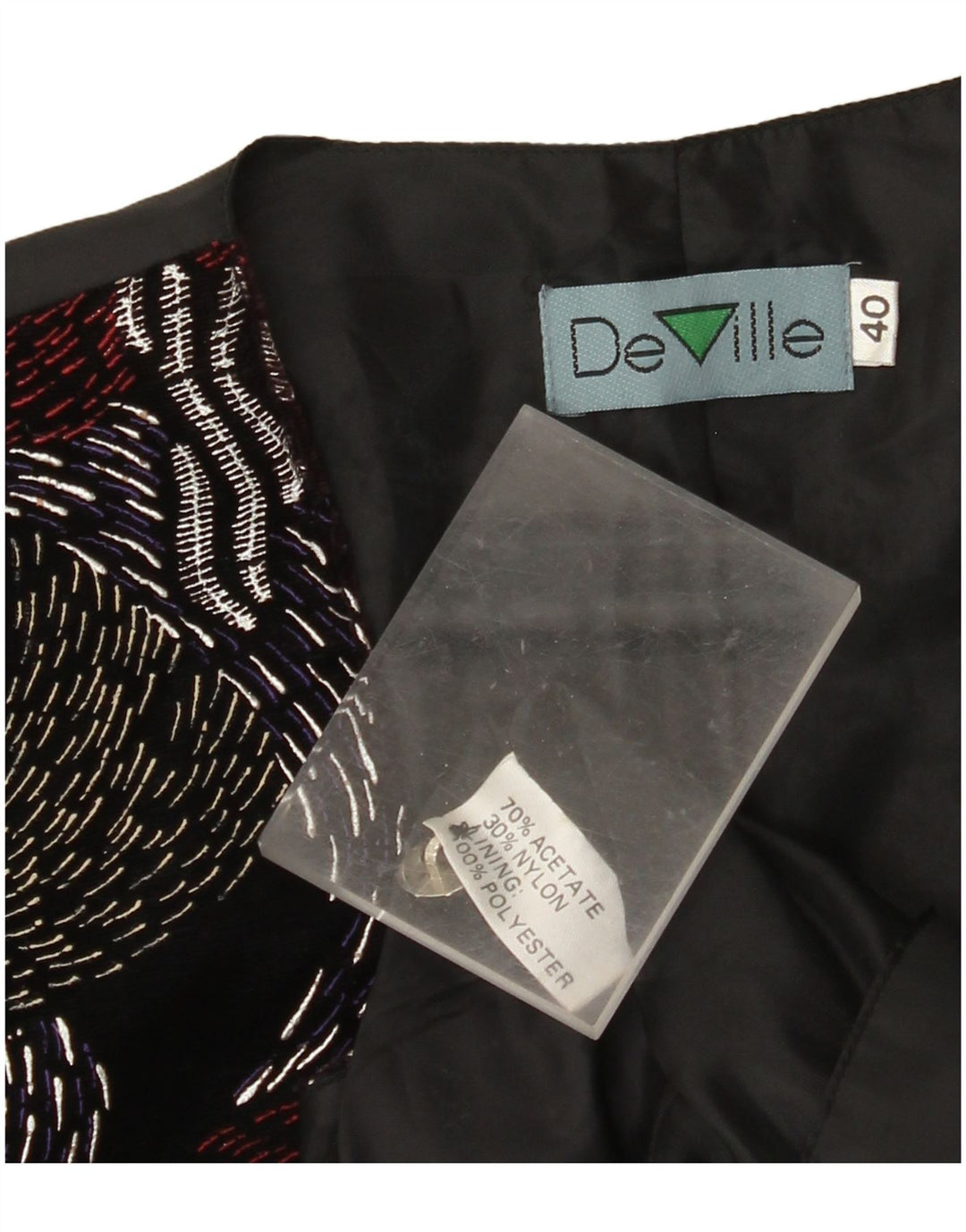 DE VILLE Γυναικείο Γιλέκο EU 40 Μεσαίο Μαύρο Γεωμετρικό Οξικό