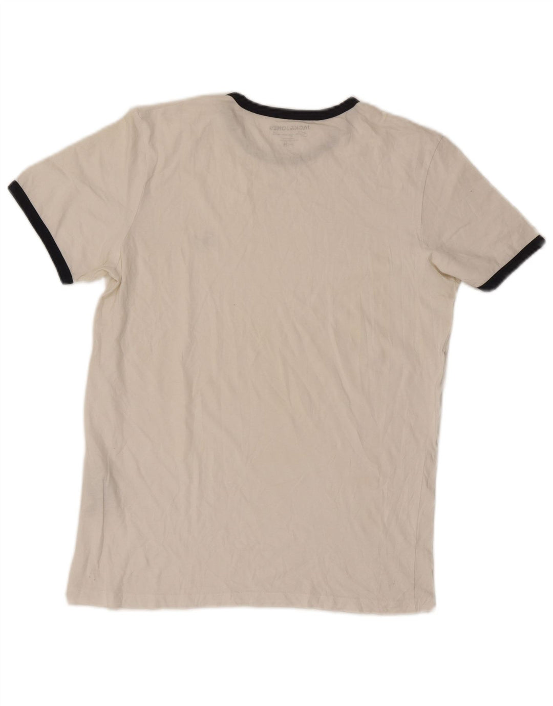 Jack & Jones Ανδρικό T-Shirt Μπλουζάκι από μεσαίο λευκό βαμβακερό ριγέ