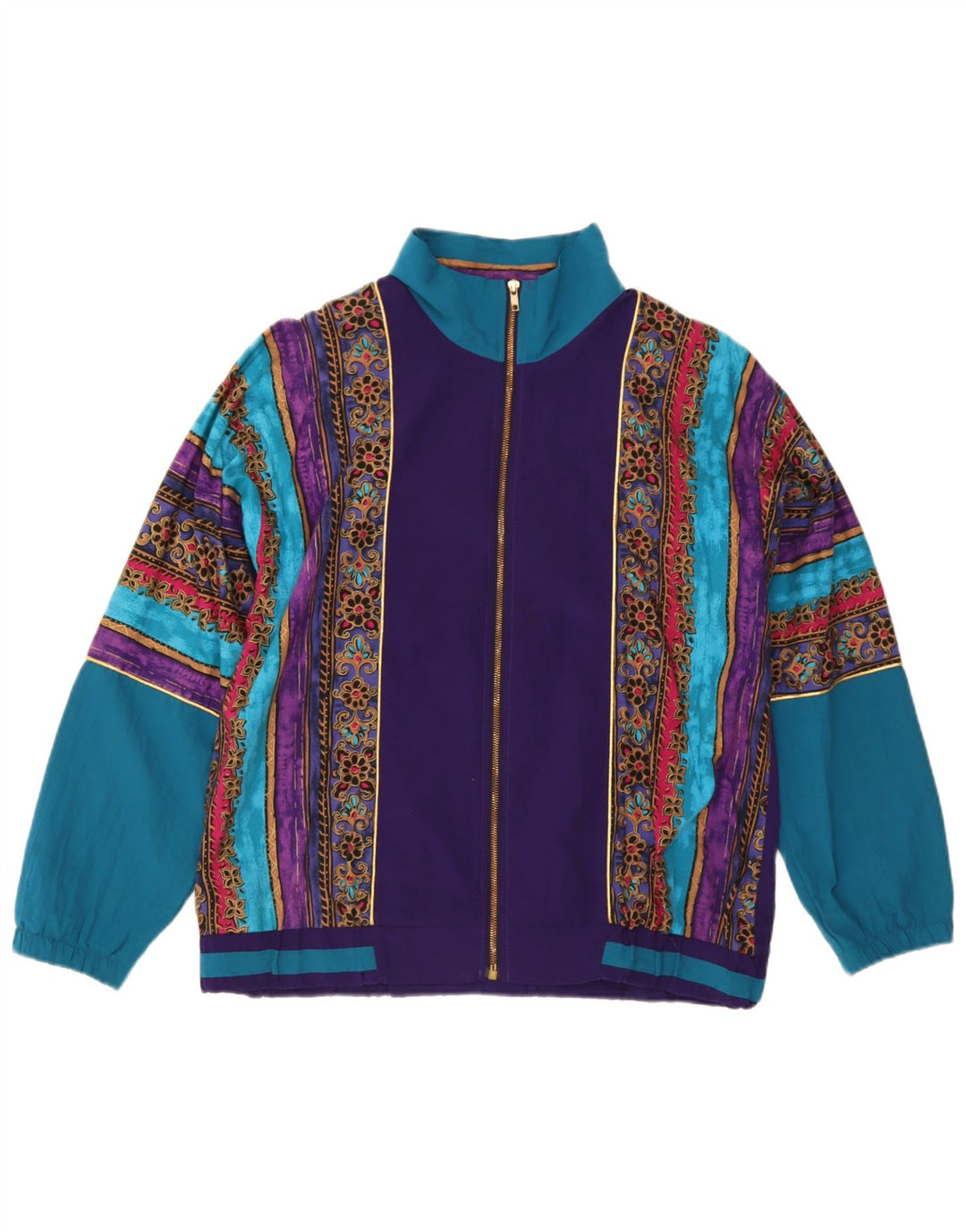 Vintage γυναικεία αθλητική φόρμα Top Jacket UK 16 Large πολύχρωμα Colourblock