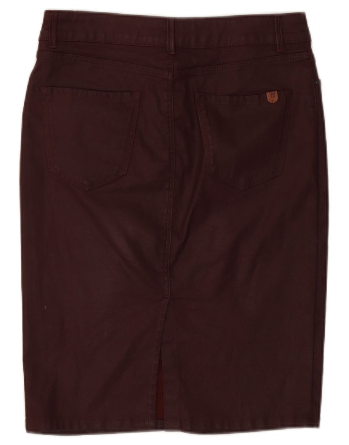 Massimo Dutti Γυναικεία Pencil Φούστα W28 Βαμβακερό μεσαίο μπορντό