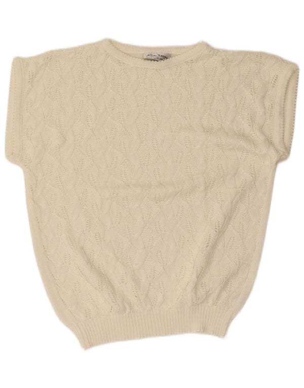 CARLA FERRONI Γυναικείο πουλόβερ με λαιμόκαυστο UK 14 Medium White