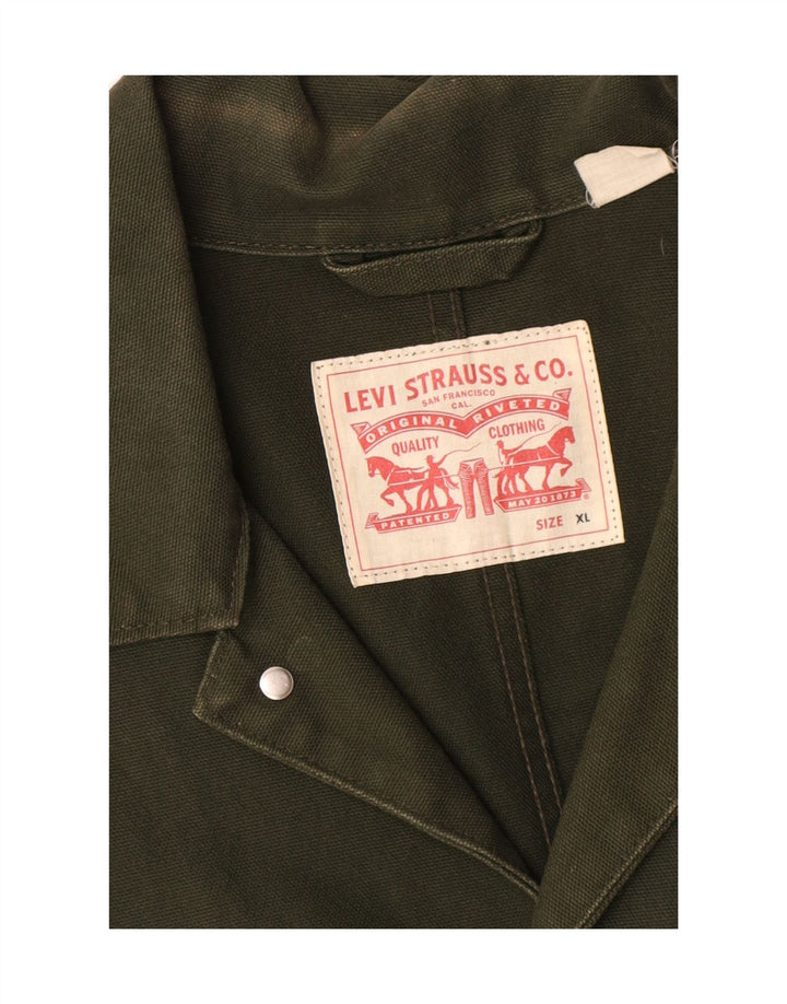 Levi's Mens Utility Jacket UK 42 XL Χακί Βαμβακερό