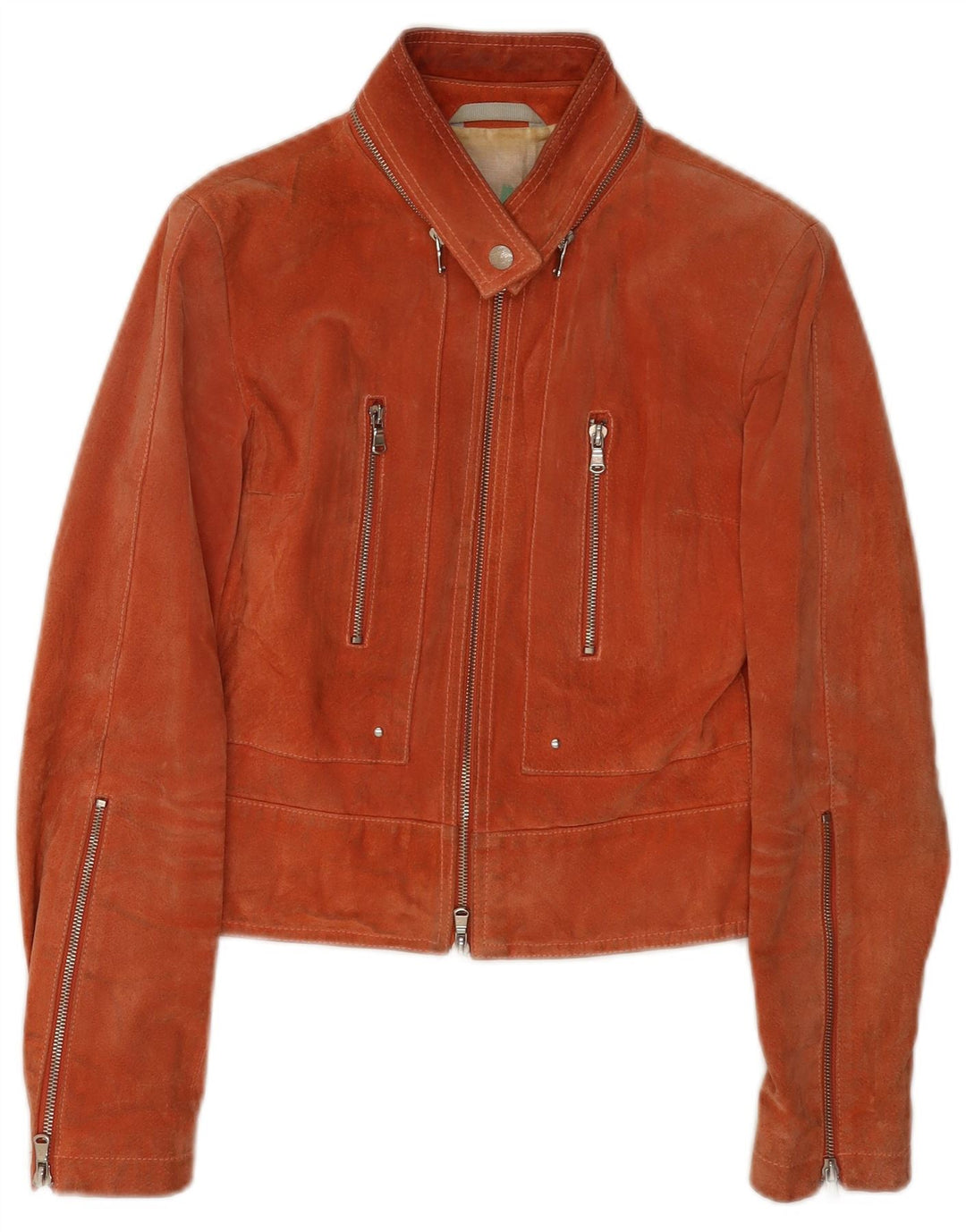 Vintage Γυναικείο Crop Suede Jacket IT 44 Μεσαίο Καφέ Δερμάτινο