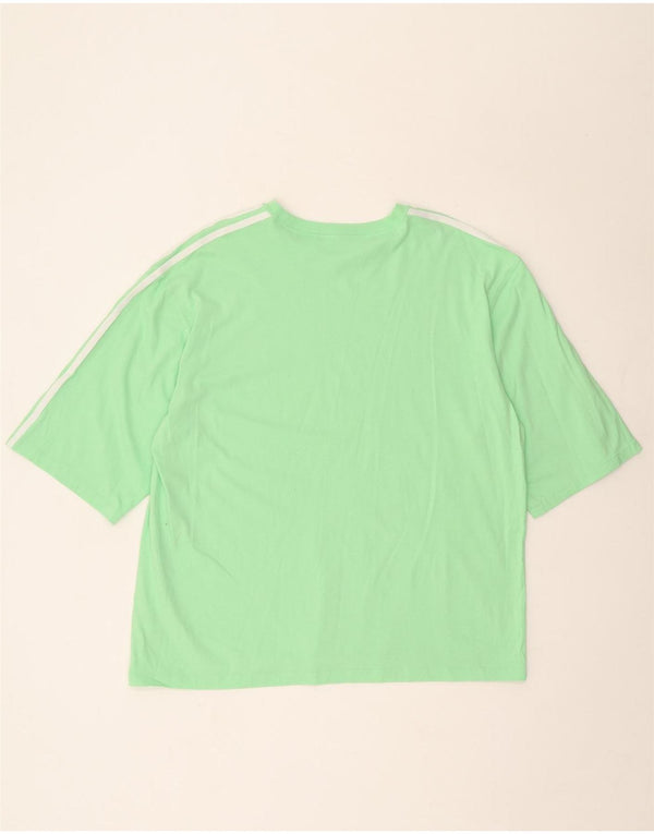 Γυναικείο γραφικό μπλουζάκι Adidas Top UK 12/14 Μεσαίο πράσινο βαμβακερό