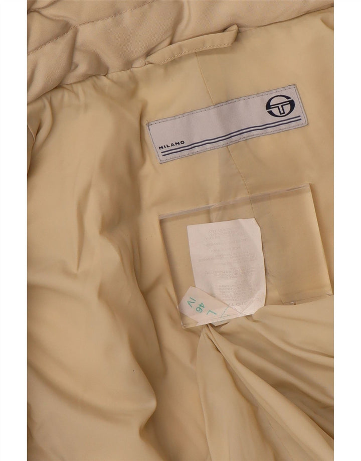 SERGIO TACCHINI Γυναικείο παλτό με κουκούλα UK 16 Large Beige Polyester