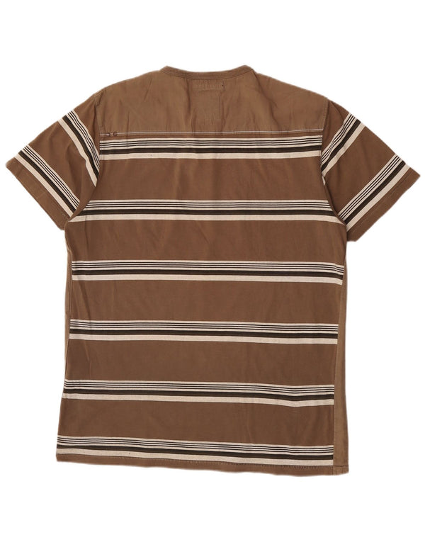 Jack & Jones Ανδρικό γραφικό T-Shirt Top XL καφέ ριγέ βαμβακερό