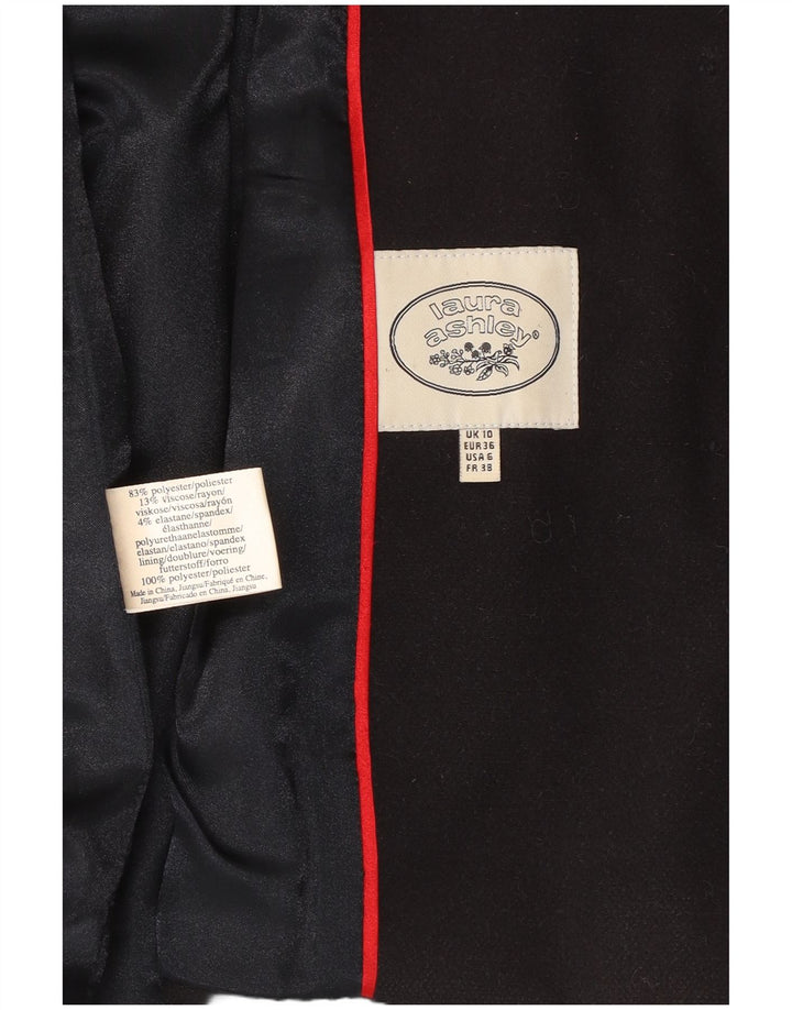 LAURA ASHLEY Γυναικείο μπλέιζερ με κουκούλα 5 κουμπιών UK 10 Small Navy Blue