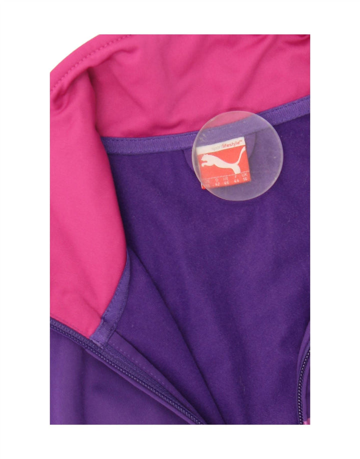 Γυναικεία αθλητική φόρμα γραφικών Puma Top Jacket UK 16 Large Purple