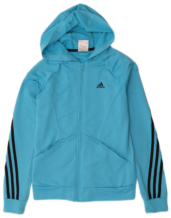 Γυναικείο πουλόβερ Adidas με φερμουάρ UK 6 XS Μπλε Πολυεστέρας