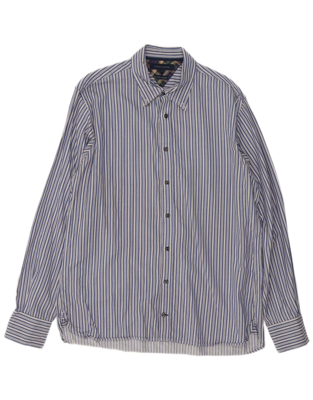 Ανδρικό πουκάμισο Tommy Hilfiger Large Blue ριγέ βαμβακερό
